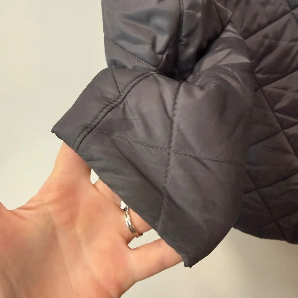 Ariat Womens‎ Quilted Equestrian Jacket Small Gray Full Zip Diamond Puffer